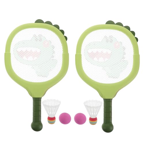 TOBBOMEY 1 Set Badmintonschläger Tennisschläger Tennisball Sportspielzeug Badminton Federbälle Mädchen Kinderspielzeug B Kunststoff Hellgrün von TOBBOMEY