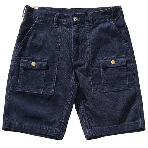 TOBILE Kurze Hose Männer Retro-Cord-Frachtshorts Lässig Vielseitig Lose Multipocket Cord-Shorts von TOBILE