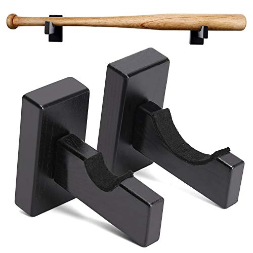 TOBWOLF 2PCS Baseballschläger-Vitrine, Baseballschläger-Aufhängerhalter, horizontaler Wandschläger für Baseballschläger, Baseballschlägerhalterung - Schwarz von TOBWOLF