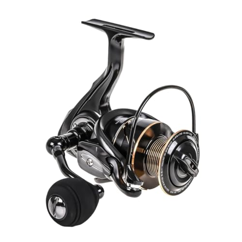 Angelrolle aus Metall Angler ausrüstung Fishing Reel fischen zubehör Fischereiausrüstung Angeln fischen Angelausrüstung Rad Kabeltrommel Bremsscheibe Fischrad Angelzubehör Black TOGEVAL von TOGEVAL