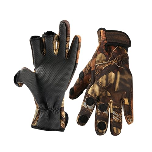 TOGEVAL 1 Paar Anti-Rutsch-Handschuhe zum Angeln warme Handschuhe Outdoor-Handschuhe warme Fäustlinge Thermohandschuhe Winddichte Handschuhe für Outdoor Camouflage von TOGEVAL