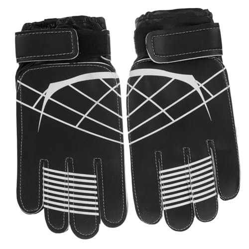 TOGEVAL 1 Paar Fußball-Torwarthandschuhe Fußballhandschuh Fußball-Accessoire Handschuh Für Fußballspieler Torwarthandschuhe Profi Fußball Versorgung Trainingshandschutz Pu Black von TOGEVAL