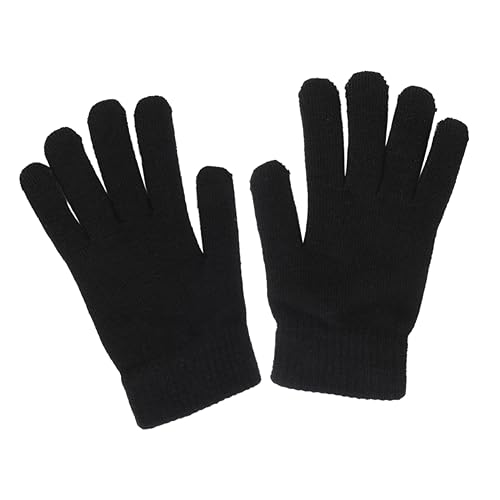 TOGEVAL 1 Paar Handschuhe Ski-fäustlinge Volle Fingerfäustlinge Warmer Plüsch Gestrickte Fäustlinge Für Herren Warme Outdoor-fäustlinge Warme Fäustlinge Stricken Black von TOGEVAL