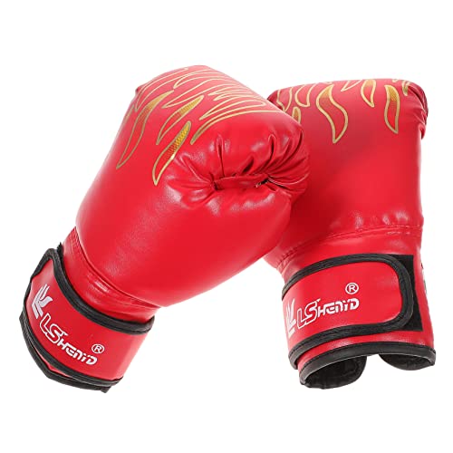 TOGEVAL 1 Paar Kampfhandschuhe Kickbox-Trainingshandschuhe Boxsack-Handschuhe PU-Handschuhe Handschuhe zum Training Muay Thai Boxhandschuhe Kinder Boxhandschuhe boxhandschuh für Kinder rot von TOGEVAL