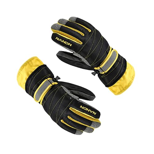 TOGEVAL 1 Paar Ski Handschuhe Herren XL wasserdichte Winddichte Winterhandschuhe Thermohandschuhe Für Radfahren Skifahren Schwarz/Gelb von TOGEVAL