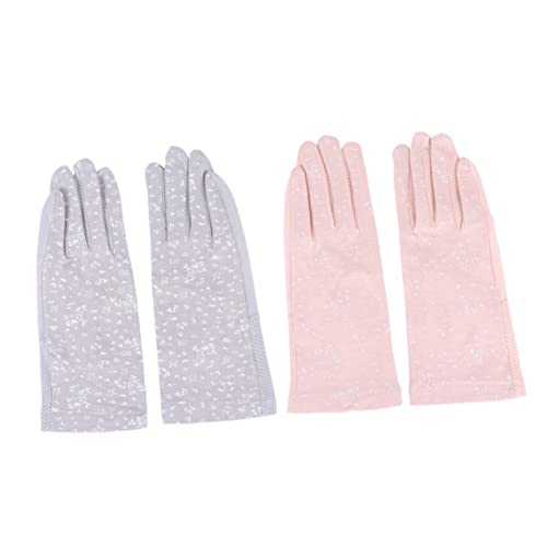 TOGEVAL 1 Paar UV-Schutzhandschuhe Handschützer für Damen sonnenhandschuhe Fahrhandschuhe damenhandschuhe Womens Gloves Light Gloves Sommerhandschuhe für Damen Telefinger-Handschuhe Rosa von TOGEVAL