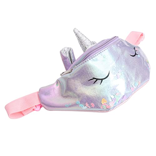 TOGEVAL 1 STK Einhorn-gürteltasche Modische Tasche Kindergürtel Umhängetasche Für Kleine Mädchen Outdoor-umhängetasche Hüfttasche Für Unterwegs Bezaubernde Umhängetasche Lavender Pu-Leder von TOGEVAL