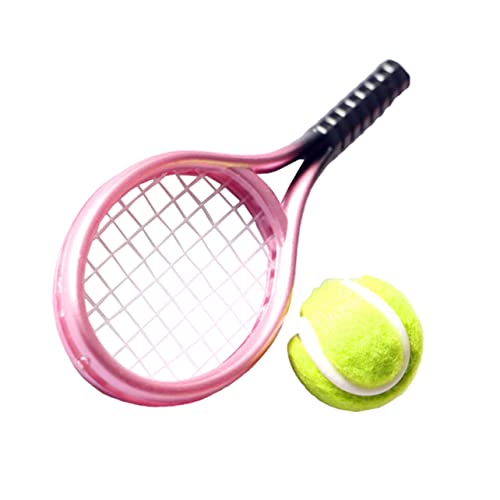 TOGEVAL 1 Set Mini Tennisrackets Und Tennisball Miniatur Für Zufällige Farben Ideal Für Mini Ornament Und Dekoration von TOGEVAL