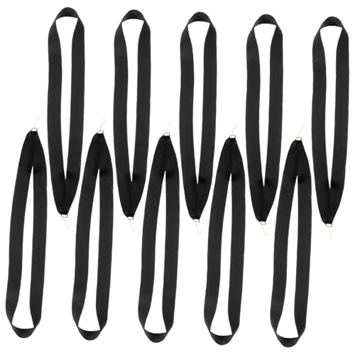 TOGEVAL 10st Medaillenband Medaillenhalsband Auszeichnungs- Laufender Medaillenhalter Auszeichnungen Bänder Nackenband Farbiges -lanyard Sporthalsband Haken Polyester Black von TOGEVAL