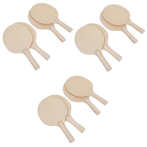 TOGEVAL 12 STK Badminton Schläger Tischtennisschläger klassisches Paddleball-Spiel Sommerspielzeug Ballspielschläger tischtennisball Table Tennis Pongschläger Strandschläger aus Holz Brown von TOGEVAL