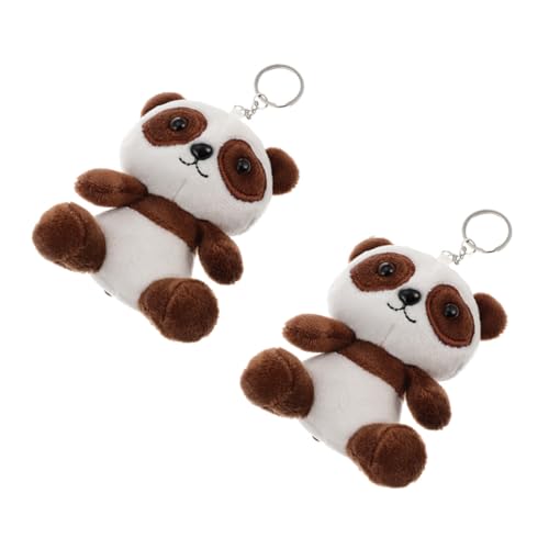 TOGEVAL 2 Entzückende Panda Schlüsselanhänger Plüsch Panda Ornamente Für Taschen Hängende Panda Puppen Süße Panda Kuscheltiere Für Unterwegs von TOGEVAL