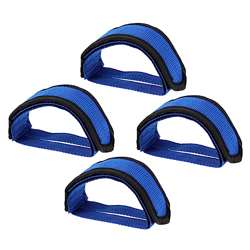 TOGEVAL 2 Paar Fahrradpedalgurte Fahrradpedalclips Zyklus Fahrrad Fußschlaufen Fixie-Pedalriemen Zehenclipriemen Klebeband doppelseitig Double Sided Tape Riemenpedale Zehenclip-Pedale Blue von TOGEVAL