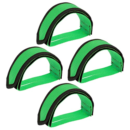 TOGEVAL 2 Paar Zehenclip-Pedale Fixie-Pedalriemen Ellbogenschützer für Männer grünes Pedalkäfigriemen Klebeband doppelseitig Double Sided Tape Riemenpedale Fahrradpedalclips Green von TOGEVAL