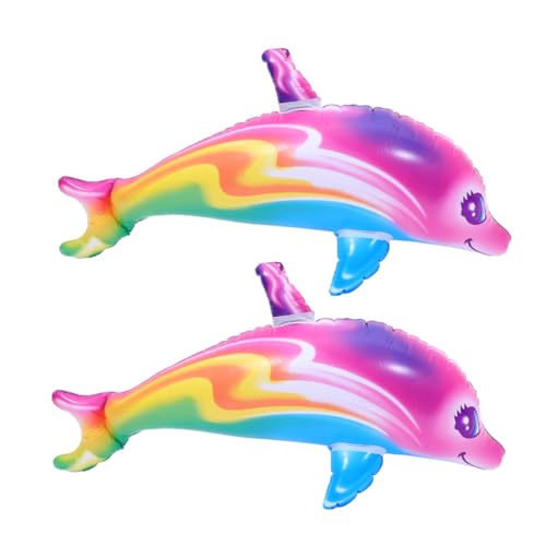 TOGEVAL 2 Stück Aufblasbares Delphin Spielzeug Wasser Schwimmende Spielzeuge Party Hai Dekorationen Tier Spielzeuge Schwimmende Hai Spielzeuge Aufblasbare Hai Spielzeuge Hai von TOGEVAL
