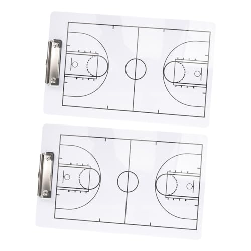 TOGEVAL 2Stücke Basketball Coaching Board Trocken Abwischbare Taktiktafel für Sportspiele Schreibtafel für Basketballtrainer Coaching Equipment für Trainings und Spielanalysen von TOGEVAL