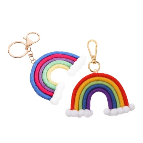 TOGEVAL 2 Stück Regenbogen Schlüsselanhänger Für Handtasche Und Rucksack Vintage Und Ästhetischer Schlüsselhalter Als Glücksbringer Taschenanhänger Als Glücksbringer von TOGEVAL