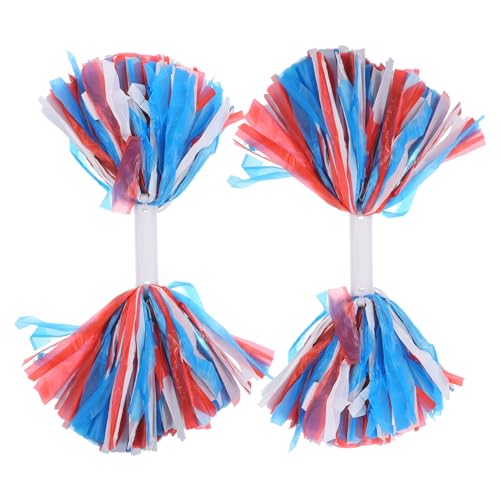 TOGEVAL 2St Cheerleading-Ballband Silberne Pompons handgehaltene Pompons Cheerleader-Zubehör Cheerleader Costume Cheerleading Pompoms zarte Cheerleader-Requisite Cheerleader-Pompons PET，Pe von TOGEVAL