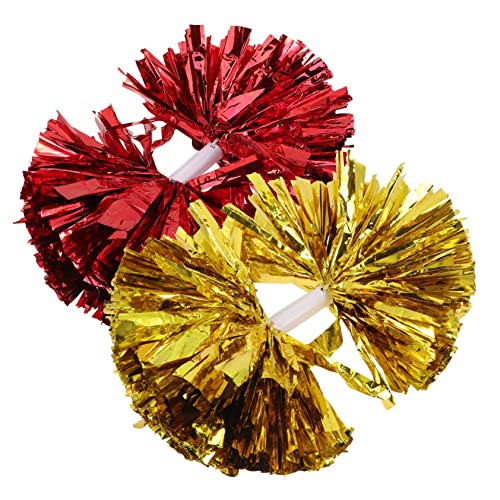 TOGEVAL 2St Cheerleading-Blumenstrauß Bommel aus Metallfolie Jubelball tanzen Pompons Sport Cheerleader-Pompons Wiederverwendbare Pom Poms zarter jubelnder Bommel Poms Poms jubeln Plastik von TOGEVAL