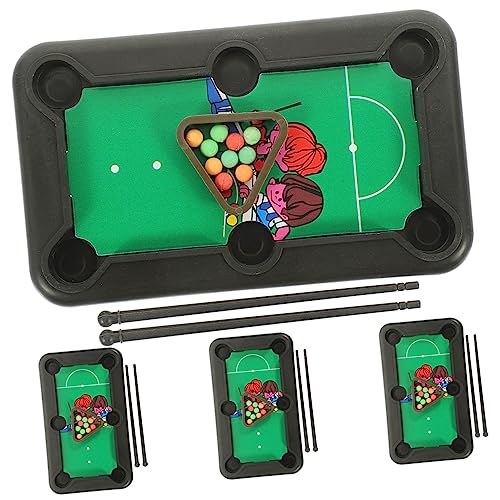 TOGEVAL 4 Sätze Billardspiel Mini-Billard-Spielzeug Mini-spaß-billardtisch Mini-Snooker-Tisch Tisch-Snooker-Spielzeug Mikrospielzeug Tragbarer Billardtisch Kleiner Billardtisch Plastik von TOGEVAL