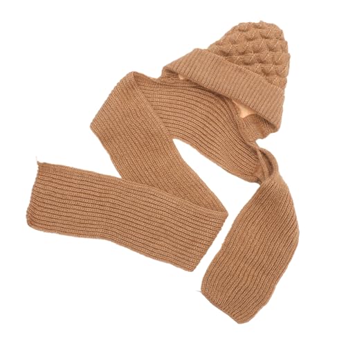 TOGEVAL Beanie-Schal winterhut winterhaube Hooded Scarf Women's Scarves wollmütze strickset schal Nackenwärmer Outdoor-Halswärmer Schal Kapuze Winterhalswärmer Kapuzenhaube Polyester Khaki von TOGEVAL