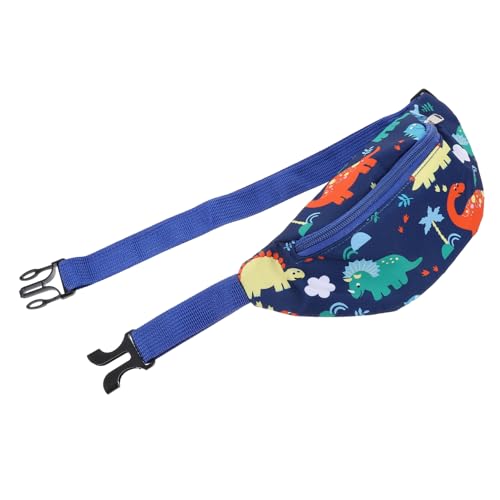 TOGEVAL Dinosaurier Kinder Brusttasche Hüfttasche Mini-Geldbörse für Mädchen Kleinkinder Kinder Schulranzen zeichentasche Kinder Mädchen Umhängetasche Kinder Bauchtasche Oxford-Stoff Blue von TOGEVAL