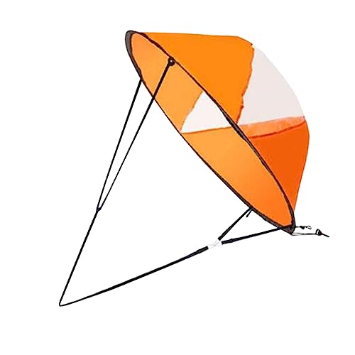 TOGEVAL Faltbares Kajak Segel Scout Downwind Paddel Popup Kanu Kajak Segel Mit Klarem Fenster Orange 108 cm x 108 cm Tragbares Kajakzubehör Für Aufblasbare Boote Und Schlauchboote von TOGEVAL