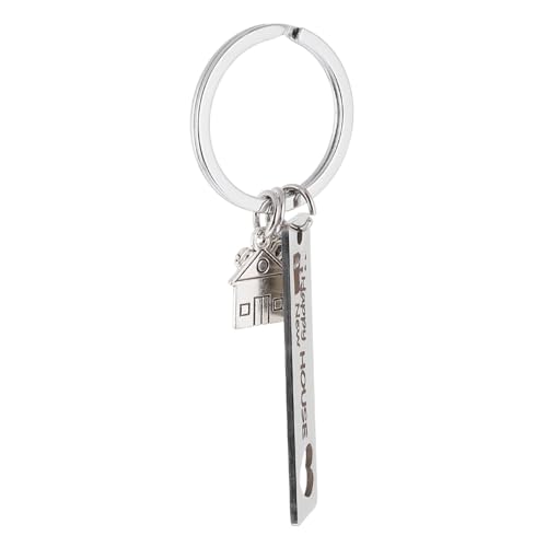 TOGEVAL Schlüsselanhänger inoxlm personalisierter gartasche Key Chain erster schlüsselbund zu Hause Wohnaccessoires Schlüsseldekor zur Einweihungsparty Rostfreier Stahl Silver von TOGEVAL