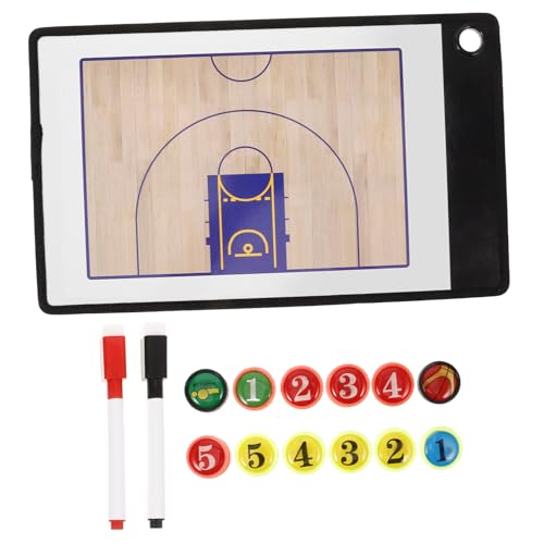 TOKIDNY 1 Satz Basketball-taktiktafel Basketball-spielbrett Coaching-ausrüstung Magnetisches Basketballbrett Coaching-klemmbrett Basketball-whiteboard Graupappe Gerahmtes Eisenblech von TOKIDNY