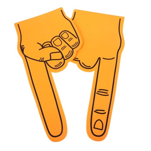 TOKIDNY 2St Cheerleading-Handschuhe Handballhandschuhe Cheerleading Requisiten Fanartikel Zeigefinger aus Schaumstoff Schaumhand Cartoon schäumt Finger Geräuschemacher Eva Orange von TOKIDNY