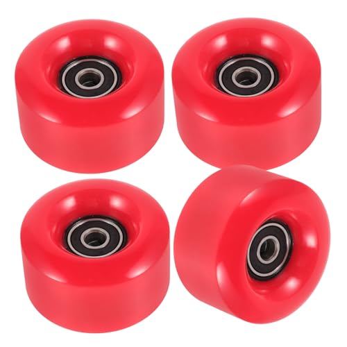 TOKIDNY 4 Stück Skateboard Rad Leuchtende Skate Räder Rollschuhlager Rollschuh Zubehör Rollschuh Rad Ersatz Rollschuh Räder Outdoor Rotes Pu von TOKIDNY