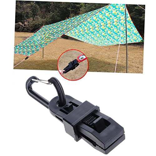 TOKIDNY 5 Stück Zeltklemmen Multifunktionale Markisen Windseilschnalle Kunststoff Mit D Ring Für Outdoor Camping Schwarz von TOKIDNY