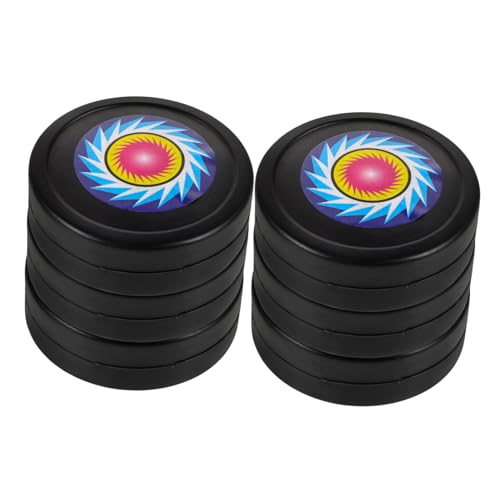 TOKIDNY 6st Rasenhockey Eishockey-übungspuck Hockey-Pucks Straßenhockey Rollhockey-Puck Eishockey-Puck Üben Hockeyspiele Street-Hockey-Puck Mini-Shuffleboard-Pucks Hockeyball Plastik Black von TOKIDNY