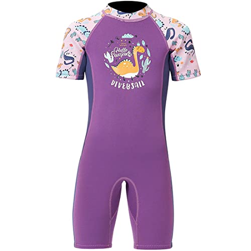 Kinder Neoprenanzug Mädchen Jungen Kurzarm Wäremehaltung UV-Schutz 2.5mm Neopren Tauchanzug Einteiliger kurzärmelig Badeanzug Reißverschluss warm Wetsuit Wassersport Dinosaurier L Kinder Neoprenanzug Mädchen Jungen Kurzarm Wäremehaltung UV-Schutz 2.5mm Neopren Tauchanzug Einteiliger kurzärmelig Badeanzug Reißverschluss warm Wetsuit Wassersport Dinosaurier L von TOKYMOON