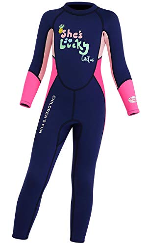 Kinder Mädchen Jungen Wärmehaltung UV-Schutz 2.5MM Neopren warm Neopreneanzug Badeanzug Wäremehaltung Wetsuit Tauchanzug Badeanzug für Wassersport Langarm Badeanzug von TOKYMOON