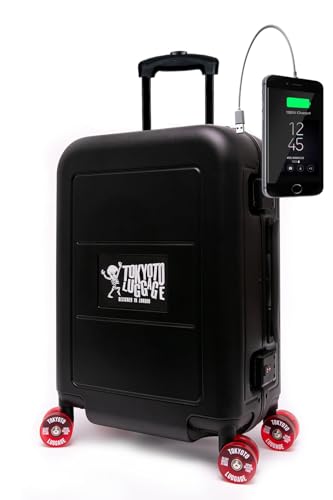 TOKYOTO Kabinengepäck mit Skate-Rollen Skateboard-Design USB-Anschluss Leicht und Modern für Reisen Jugendliche und Teenager Geräuschlose Rollen 55x35x20, Hartschalenkoffer 55x40x20 cm Trolley Black TOKYOTO Kabinengepäck mit Skate-Rollen Skateboard-Design USB-Anschluss Leicht und Modern für Reisen Jugendliche und Teenager Geräuschlose Rollen 55x35x20, Hartschalenkoffer 55x40x20 cm Trolley Black von TOKYOTO
