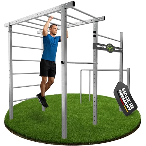 TOLYMP Outdoor Fitnessturm Cross mit Hangelleiter, Monkey Bar & Klimmzugstange/Kraftstation für Outdoor-Workout/Kraftraining im eigenen Garten/Fitnessgeräte für zuhause TOLYMP Outdoor Fitnessturm Cross mit Hangelleiter, Monkey Bar & Klimmzugstange/Kraftstation für Outdoor-Workout/Kraftraining im eigenen Garten/Fitnessgeräte für zuhause von TOLYMP