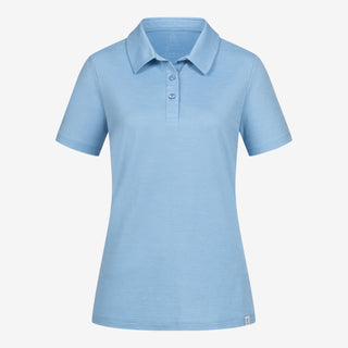 Merino Polo-Shirt Damen - Steel Blue / L Merino Polo-Shirt Damen - Steel Blue / L von TOM FYFE