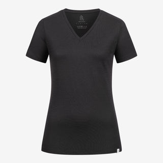 Merino T-Shirt V-Ausschnitt Damen - Schwarz / XL Merino T-Shirt V-Ausschnitt Damen - Schwarz / XL von TOM FYFE