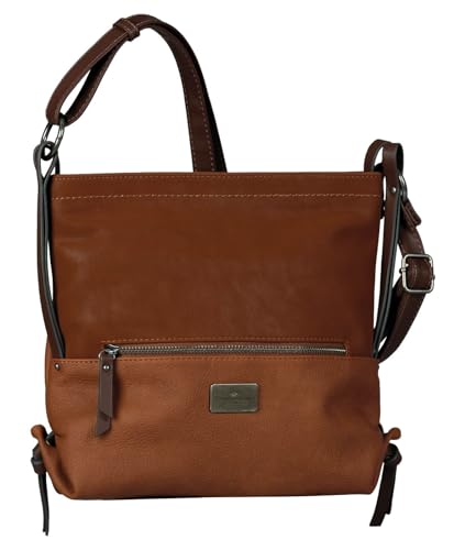 TOM TAILOR Elin Damen Umhängetasche Crossbody Bag Mittelgroß Cognac Braun von TOM TAILOR