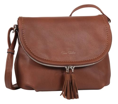 TOM TAILOR Lari Damen Umhängetasche Crossbody Bag Mittelgroß Cognac Braun von TOM TAILOR