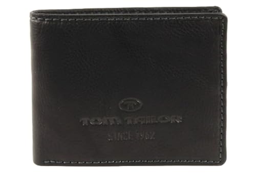 TOM TAILOR Lary Herren Geldbörse RFID Klein Querformat Leder Schwarz von TOM TAILOR