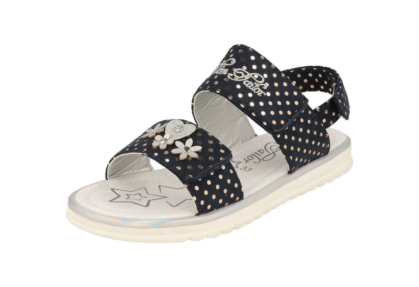 TOM TAILOR Mädchen Schuhe 5370204 Mädchen Sandalen 3-Fach Klett Glitzer Navy Sandale von TOM TAILOR