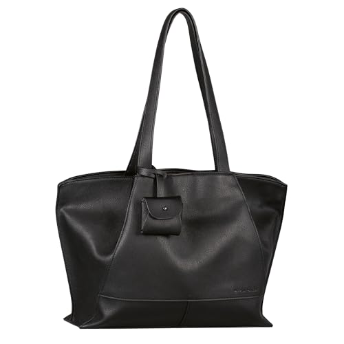 TOM TAILOR bags Adrienn Damen Shopper Umhängetasche Reißverschluss Groß Schwarz von TOM TAILOR