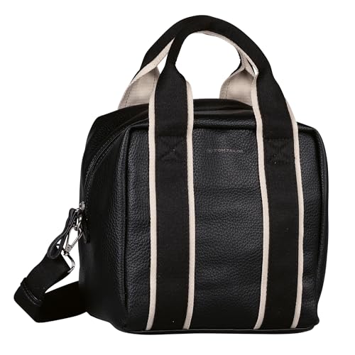 TOM TAILOR Hermia Damen Shopper Umhängetasche Reißverschluss Groß Schwarz von TOM TAILOR