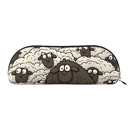 TOMPPY Cartoon Schwarz Weiß Schaf Gedruckt Bleistift Fall Stand Up Bleistift Beutel Kleine Bleistifthalter Fall Schreibwaren Organizer Make-up Tasche mit Reißverschluss Schließung, silber, TOMPPY Cartoon Schwarz Weiß Schaf Gedruckt Bleistift Fall Stand Up Bleistift Beutel Kleine Bleistifthalter Fall Schreibwaren Organizer Make-up Tasche mit Reißverschluss Schließung, silber, von TOMPPY