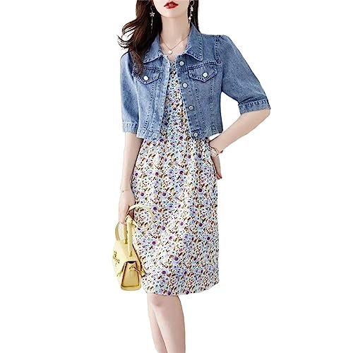 TOMPPY Damen Jeansjacke, Damen Jeansjacke Mit 3/4-Ärmeln Modisch Hellblau Button-Down-Cardigan Crop-Schal Jeansmantel Sommer Vintage-Waschung Verblasste Jean-Achselzuckenjacke Oberteile Für Kleid Xs TOMPPY Damen Jeansjacke, Damen Jeansjacke Mit 3/4-Ärmeln Modisch Hellblau Button-Down-Cardigan Crop-Schal Jeansmantel Sommer Vintage-Waschung Verblasste Jean-Achselzuckenjacke Oberteile Für Kleid Xs von TOMPPY