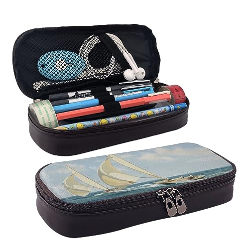 TOMPPY Federmäppchen für Mädchen, Jungen, Segelboot, Schiff, Landschaft, bedruckt, große Kapazität, Federmäppchen, Schule, Schreibwaren, Organizer, Make-up-Kosmetiktasche für Kinder, Frauen, Männer, TOMPPY Federmäppchen für Mädchen, Jungen, Segelboot, Schiff, Landschaft, bedruckt, große Kapazität, Federmäppchen, Schule, Schreibwaren, Organizer, Make-up-Kosmetiktasche für Kinder, Frauen, Männer, von TOMPPY