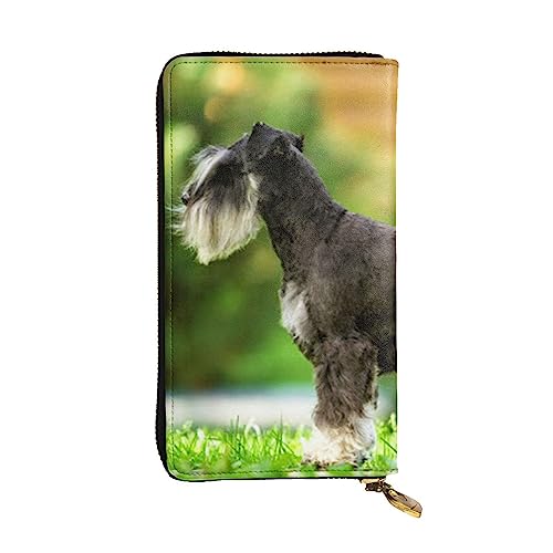 TOMPPY Schnauzer Hund bedruckte Damen lange Geldbörse mit Reißverschluss rund um Geldbörse Clutch Geldbörse Kartenhalter Organizer, Schwarz , Einheitsgröße TOMPPY Schnauzer Hund bedruckte Damen lange Geldbörse mit Reißverschluss rund um Geldbörse Clutch Geldbörse Kartenhalter Organizer, Schwarz , Einheitsgröße von TOMPPY