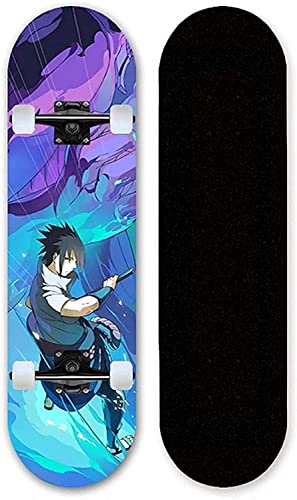 TONATO Komplettes Skateboard für Anfänger professionelle Anime Souls Naruto Jugendlicher Erwachsener Doppel -Kick -Makeup 7 Kanadische Maple Plain 31"x 8" von TONATO