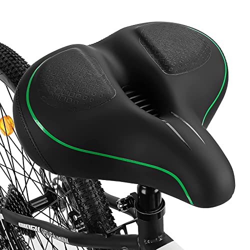 TONBUX Fahrrad Sattel Breiter Fahrradsattel, Atmungsaktiv Bequem Weich Für Damen Herren Grün TONBUX Fahrrad Sattel Breiter Fahrradsattel, Atmungsaktiv Bequem Weich Für Damen Herren Grün von TONBUX
